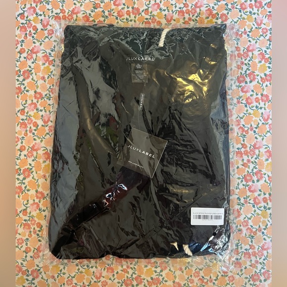 LUXLABEL BLACK SPRING RUCHED LINEN SKIRT - Picture 2 of 8